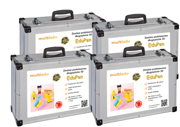 4 walizki z zestawami długopisów EduPen Kid